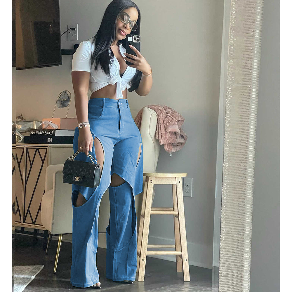 Cotton Twist Cutout Casual Pants 18