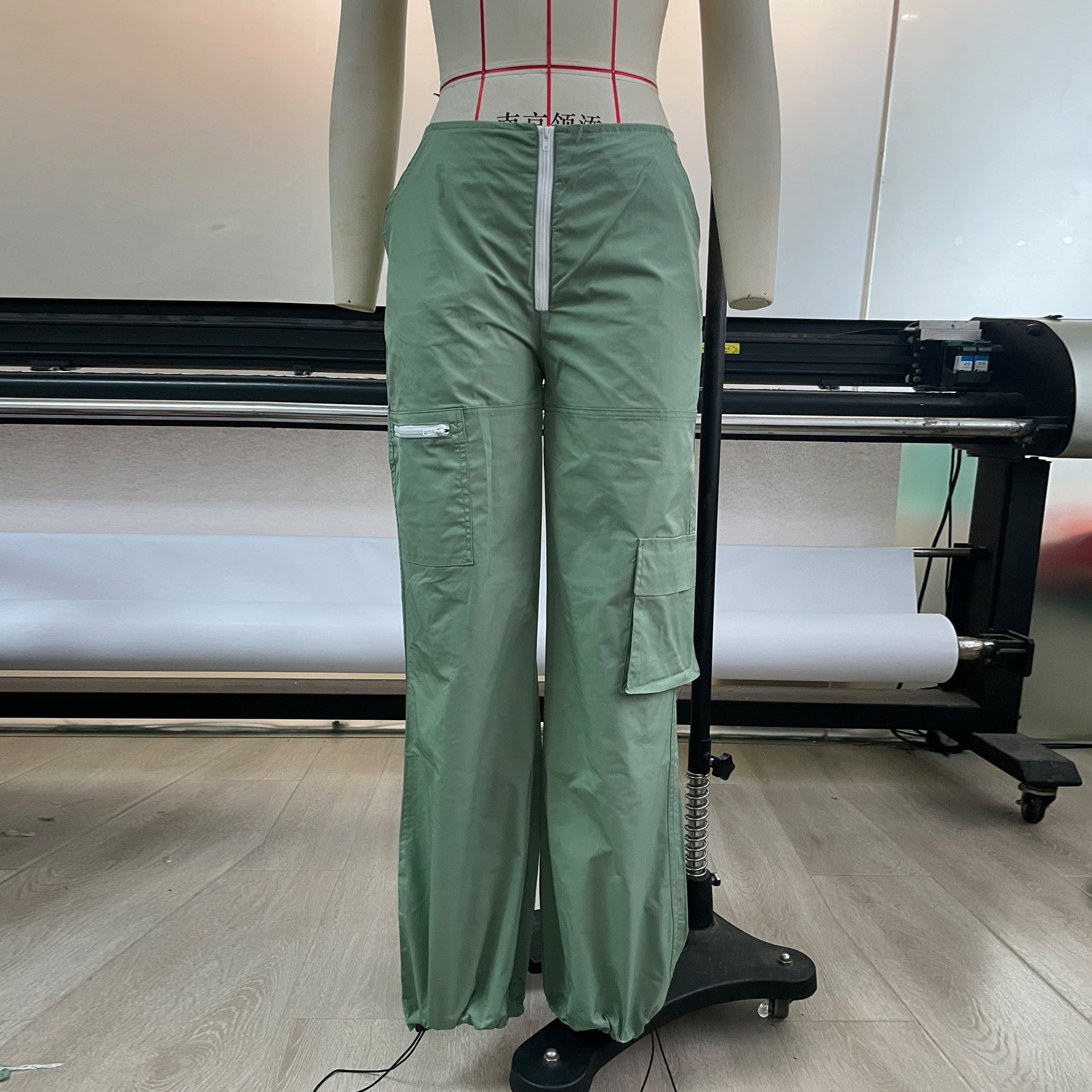 Spring Summer Cargo Pants Women's Multi-pocket Wide Leg Pants Straight High Waist Loose Pants 11
