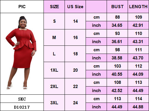 Plus Size Women deep U-neck long sleeve ruffled bodycon dress 15