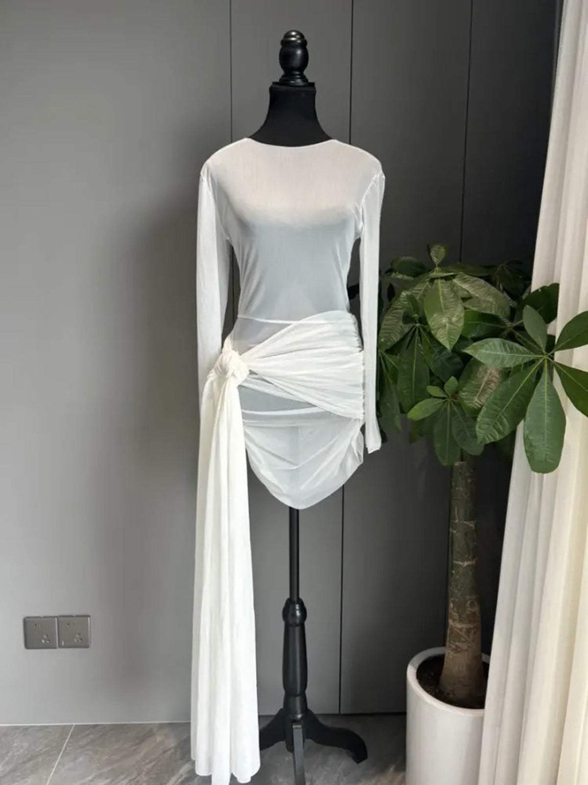 Women beach dress bikini sexy bikini Swimwear Solid Long Dress 8