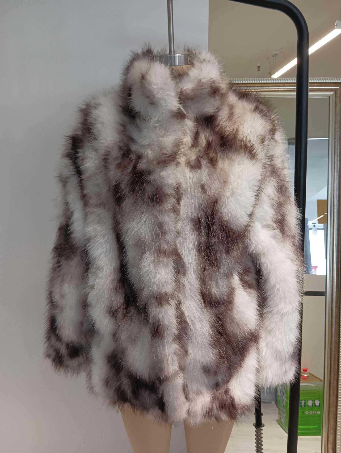 Autumn Winter Luxury Plush Coat Women Faux Fur High Neck Casual Loose Coat 6