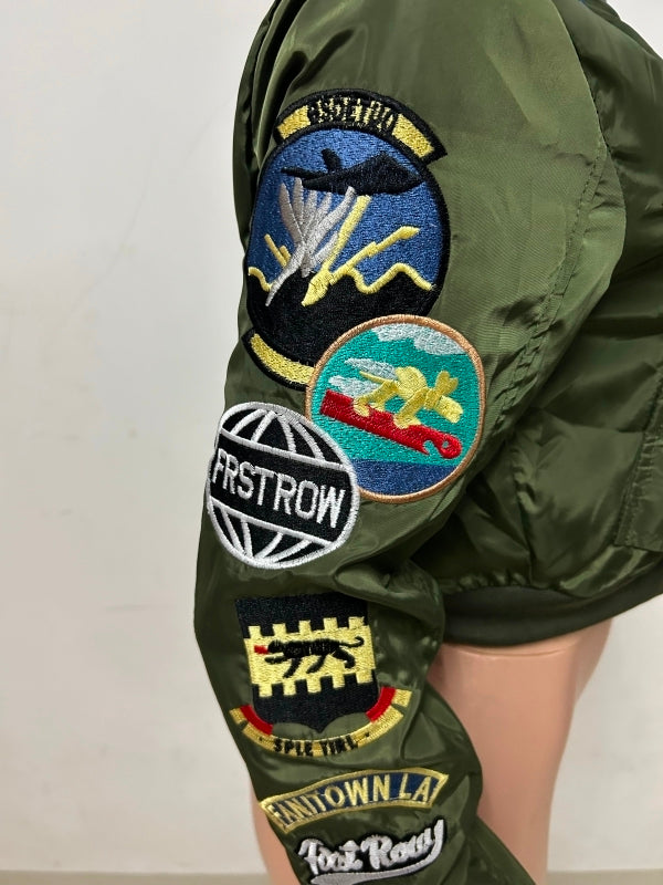 Embroidered Casual Bomber Jacket 10