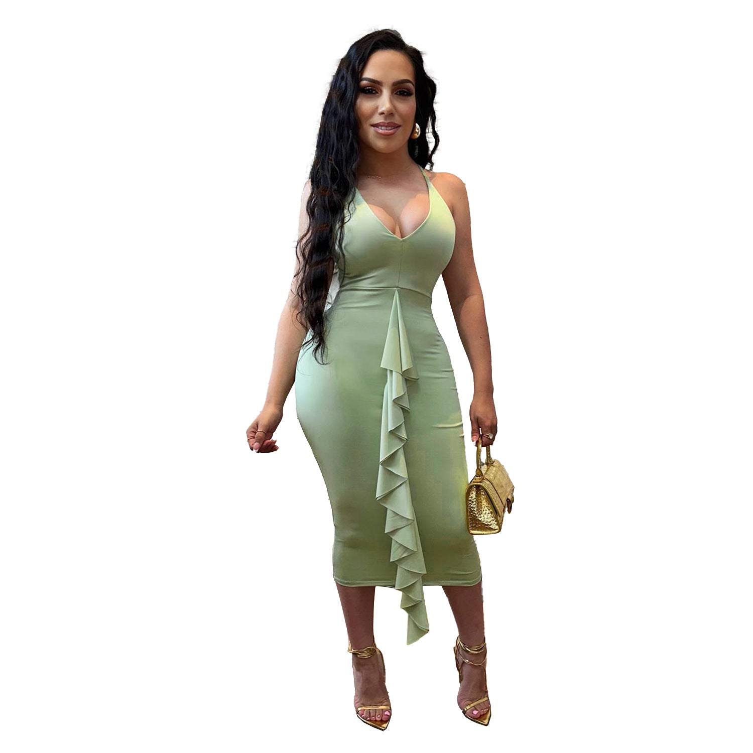 Women's Clothes Sexy Camisole Bodycon Nightclub Dress 8