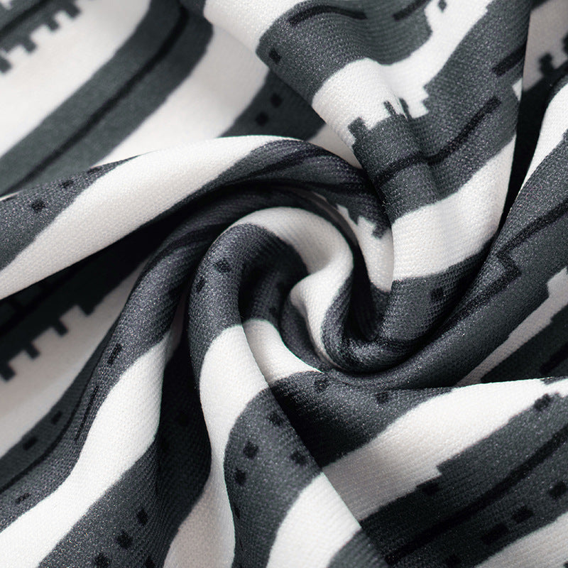 Women's Spring Casual Striped Print Long Sleeve Round Neck Dress 18