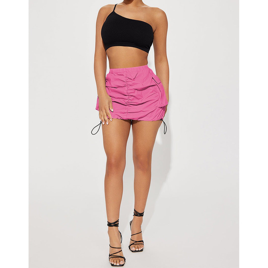 Women Sexy Drawstring Mini Skirts