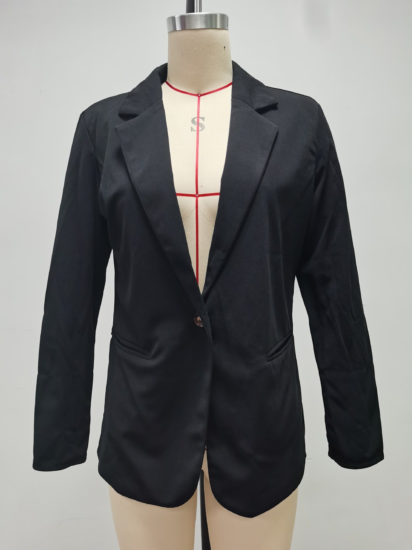 Autumn And Winter Fashion Patchwork Turndown Collar Slim Chic Blazer 30