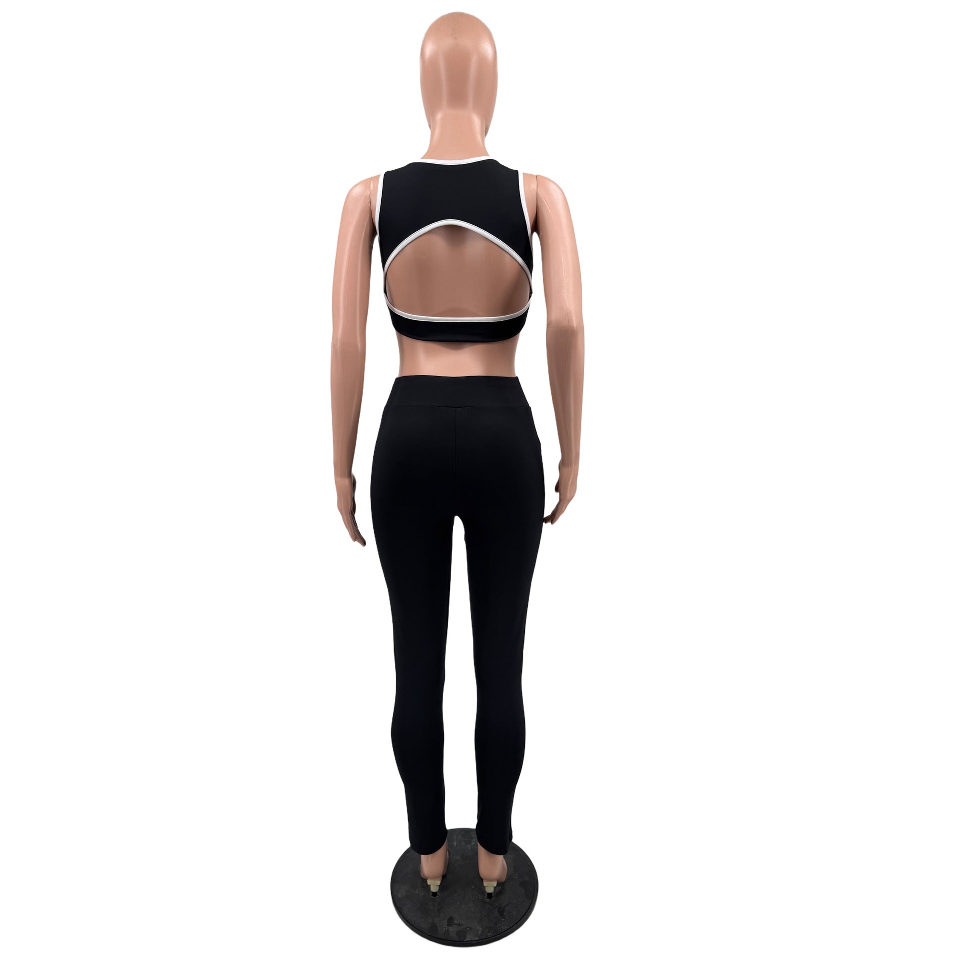 Women's Casual Anti-Shock Running Yoga Sports Fitness Two-Piece Pants Set 7