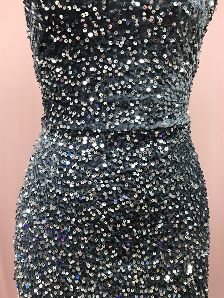 Women French Sequin Backless Bodycon Dress 23