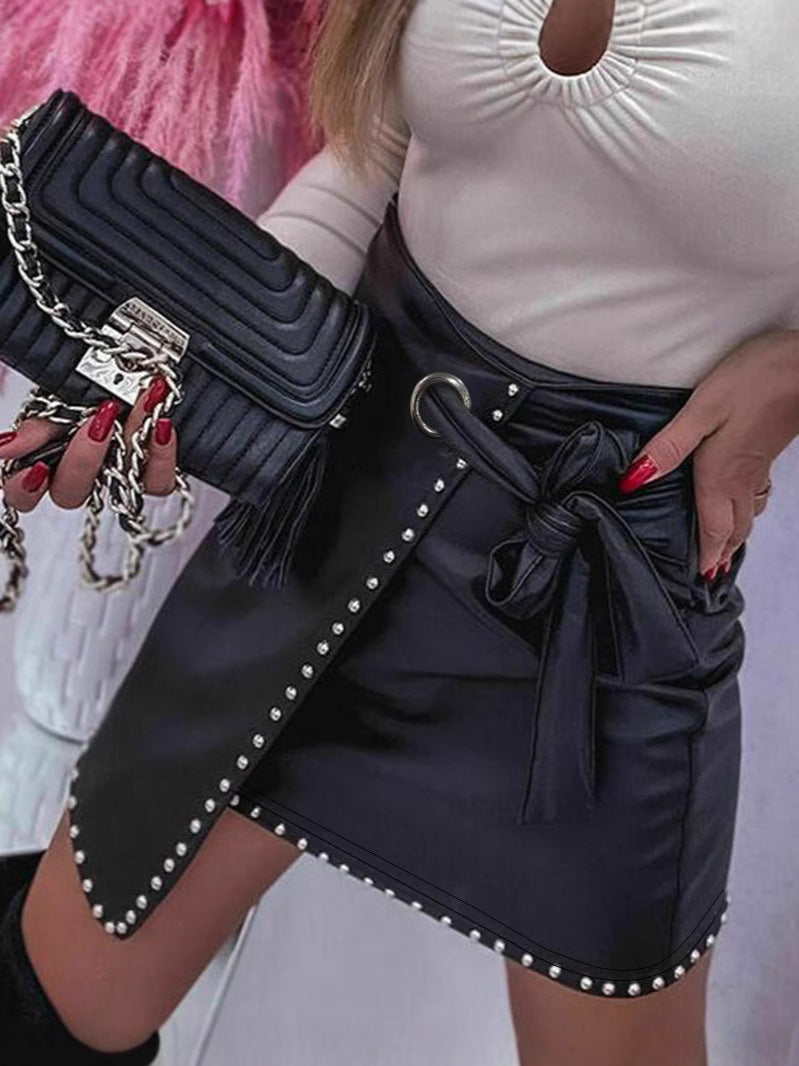 Women Belt Pu-Leather Skirt 3