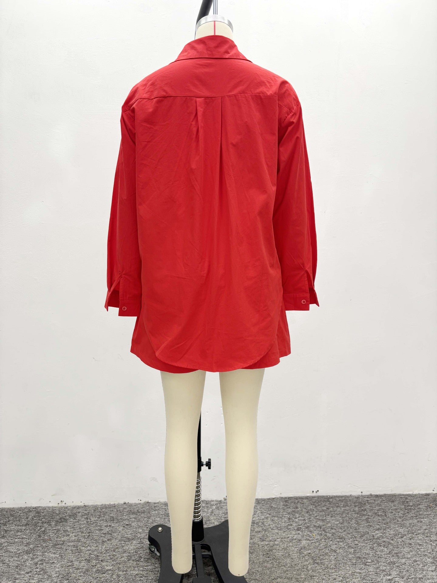 Elegant Women's Long Sleeve Cardigan Shirt Shorts African Plus Size Loose Casual Two-Piece Set 8