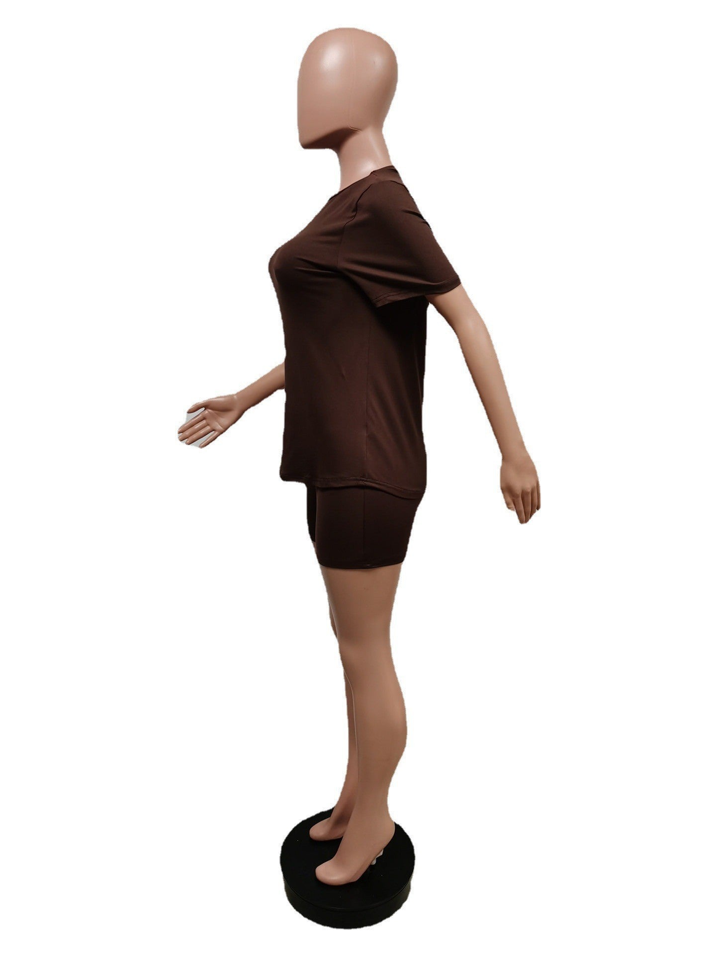 Women Summer Casual Short Sleeve Top + Shorts Sports Two-piece Set 14