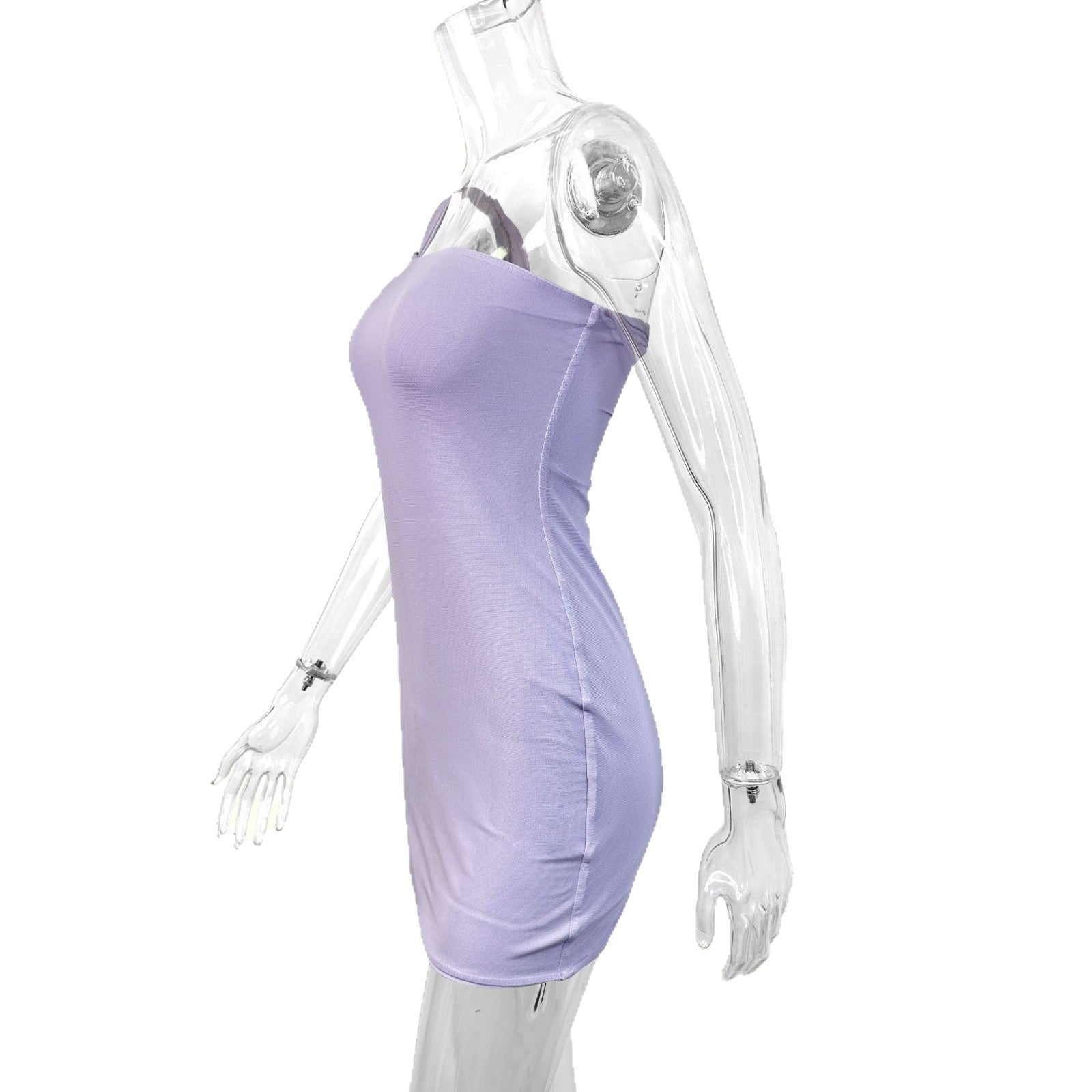 Women summer sexy suspender slash shoulder collar bodycon dress 6