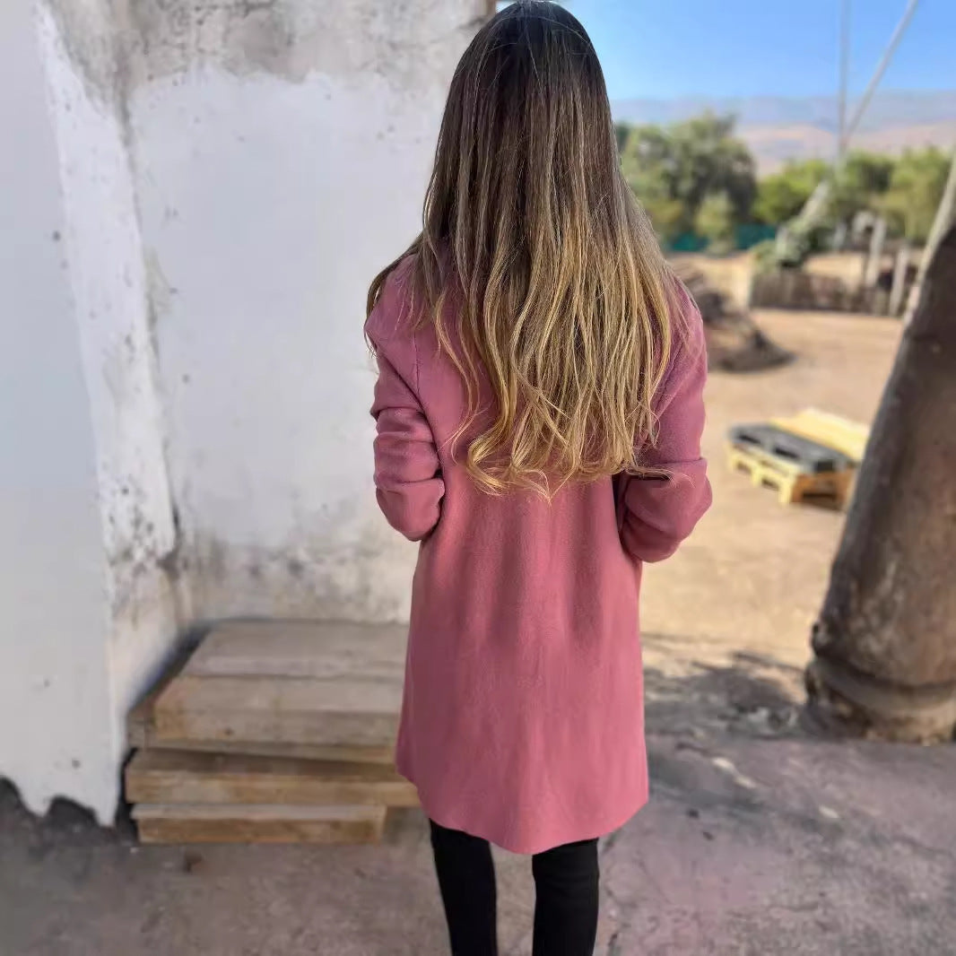 Women Turndown Collar Knitting Jacket 7