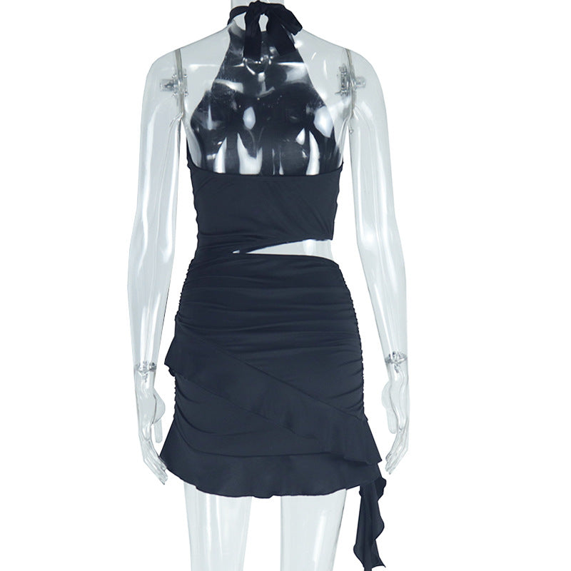 Women Solid sleeveless high collar Casual Bodycon dress 16