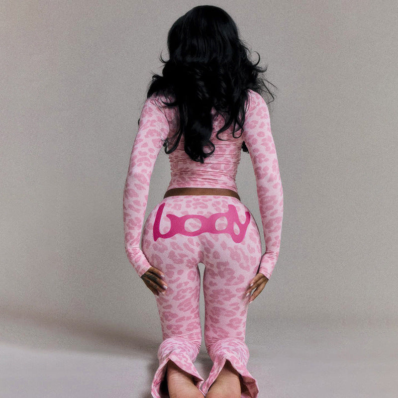 Women Autumn Hooded Camouflage Print Long-Sleeved Top and Pants Two-Piece Set 6