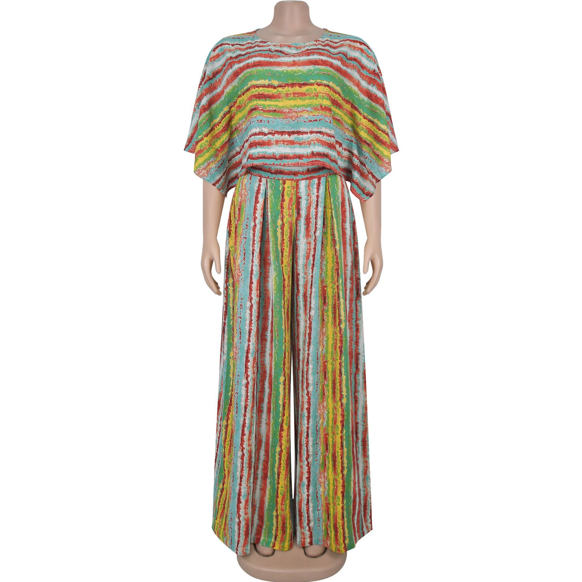 Women Casual Striped Top and Pants Two-Piece Set 7