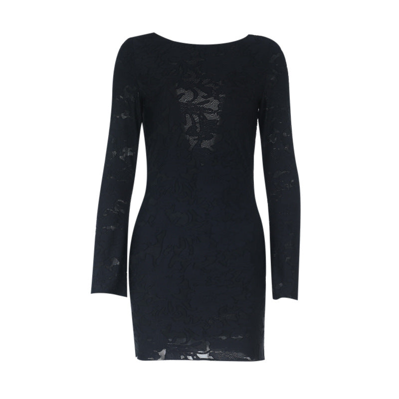 Women fall backless sexy solid bodycon dress 7