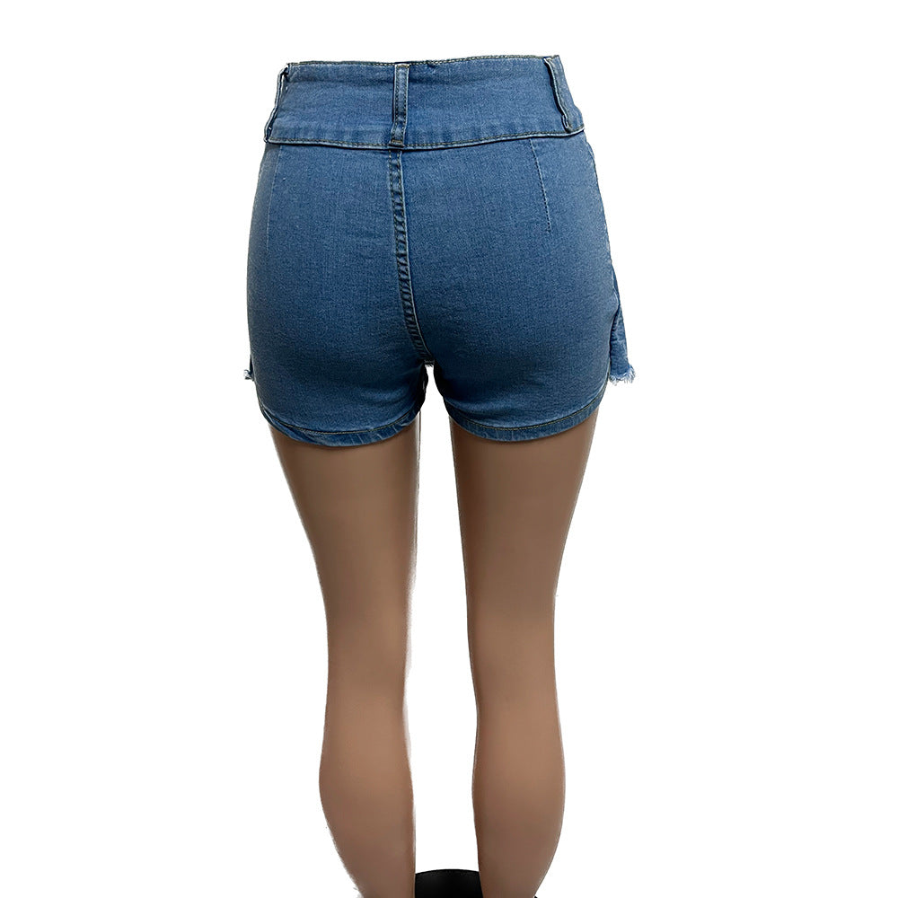 Women's Vintage Wash Stretch Denim Shorts 38