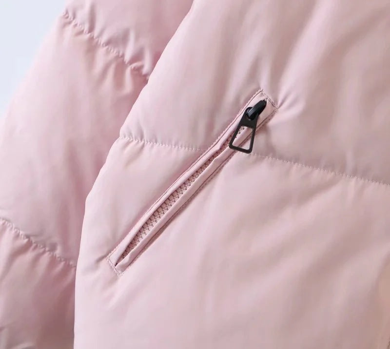 women's winter style fashion Stand Collar zipper pocket warm cotton-padded jacket 49