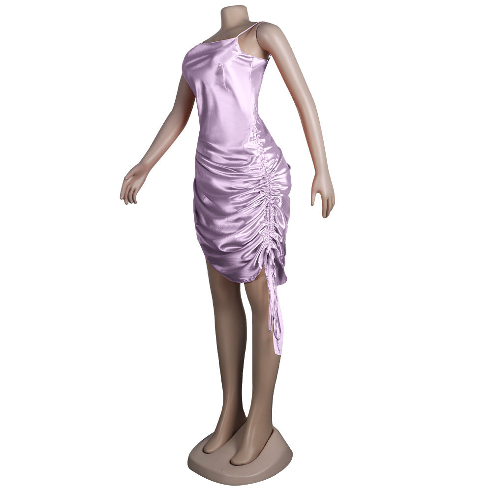 Sexy Strappy Deep V Double Drawstring Design Clubwear Dress 21