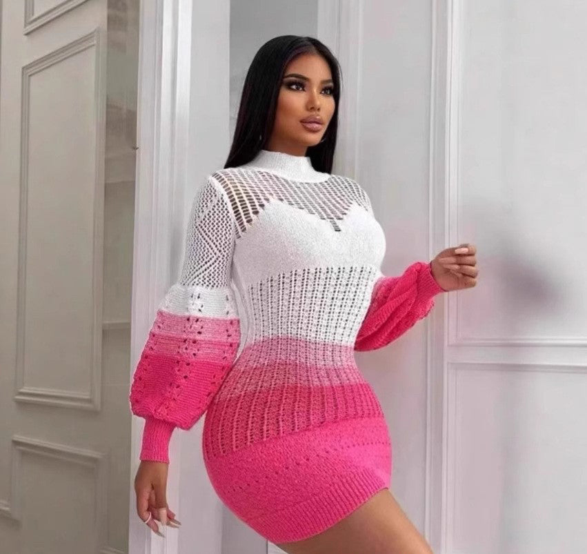 Women Autumn Hollow Knitting Style Beach Dress