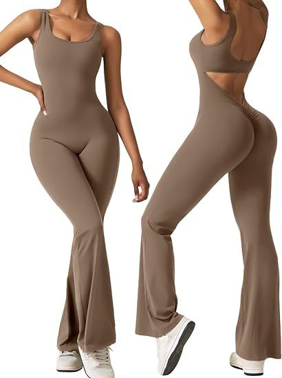 Women Sexy Sleeveless Backless Bell Bottom Jumpsuit 13