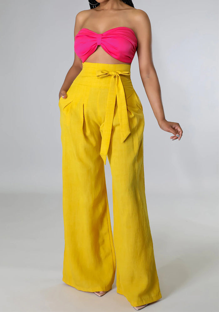 Women Spring  High Waisted Casual Wide Leg Pants