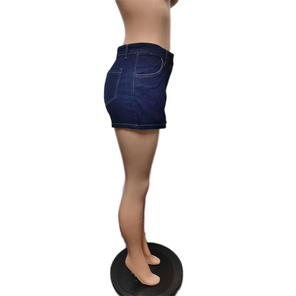 Women's Vintage Wash Stretch Denim Shorts 24