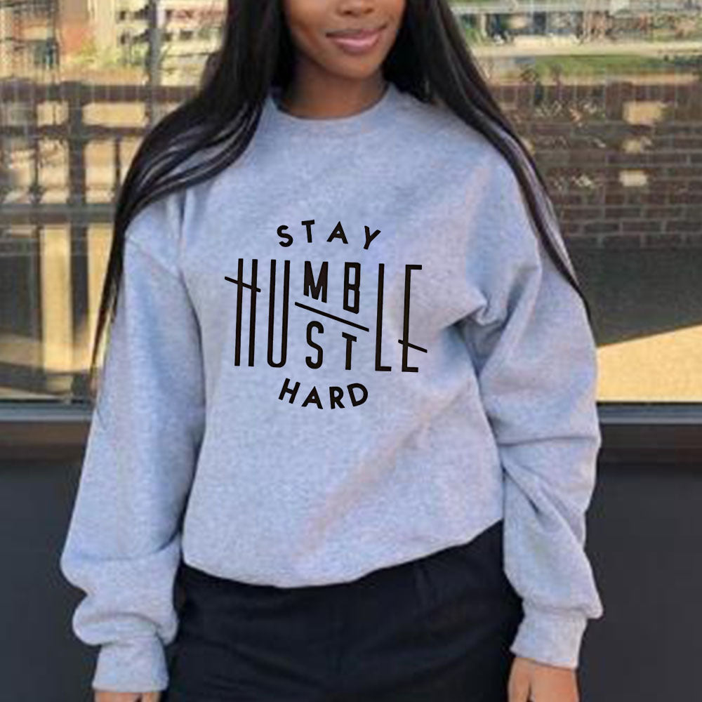 Plus Size Women Printed Crew Casual Loose Long Sleeve Top 6