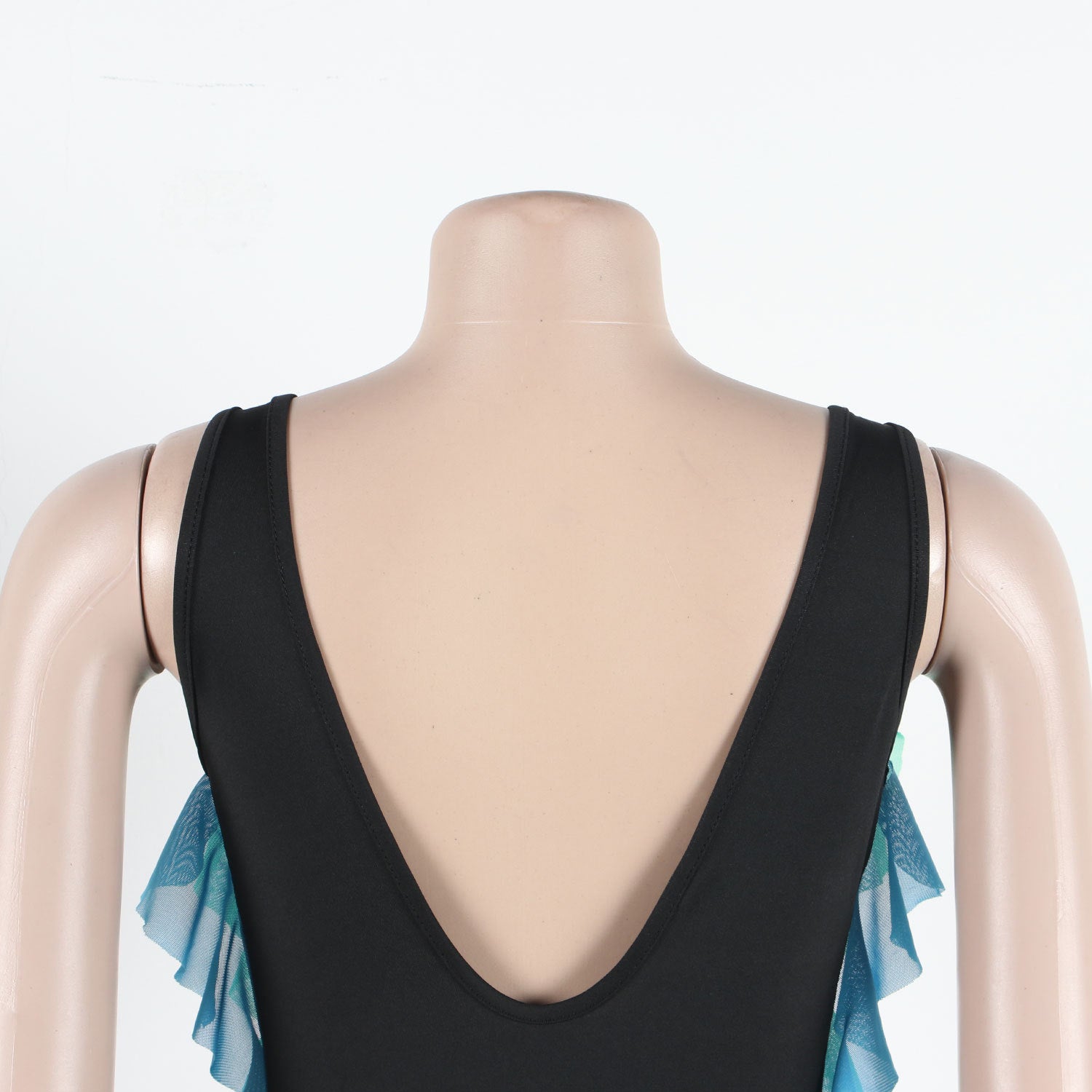 Women Contrasting Ruffles Line Irregular Mini Dress 39