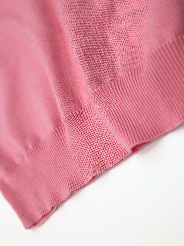 Women Contrast Color Flower Round Neck short-sleeved Top 20