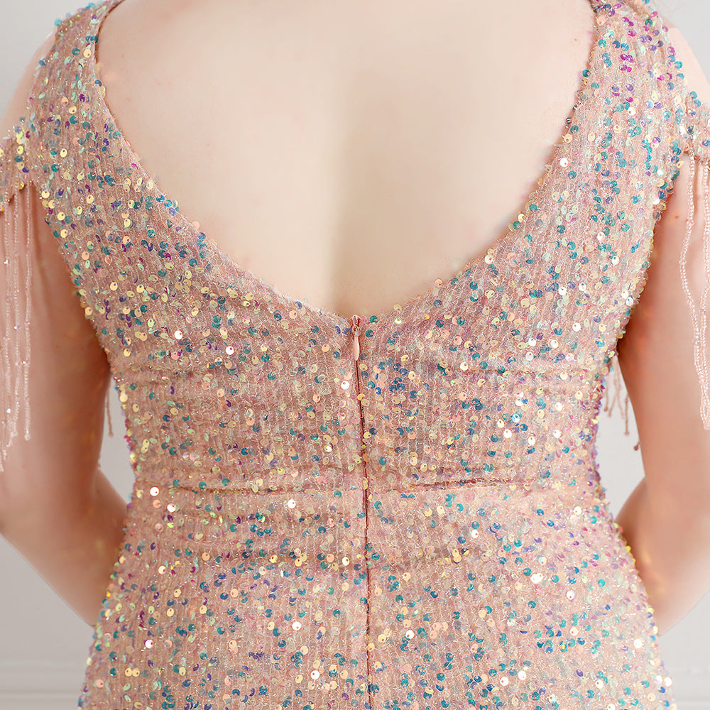 Spring and Summer Long Sequin Plus-Size Formal Party Evening Dress 23