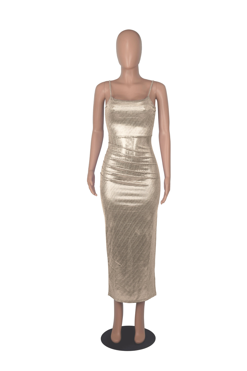 Women Sexy Pleated Straps Bodycon Dress 18