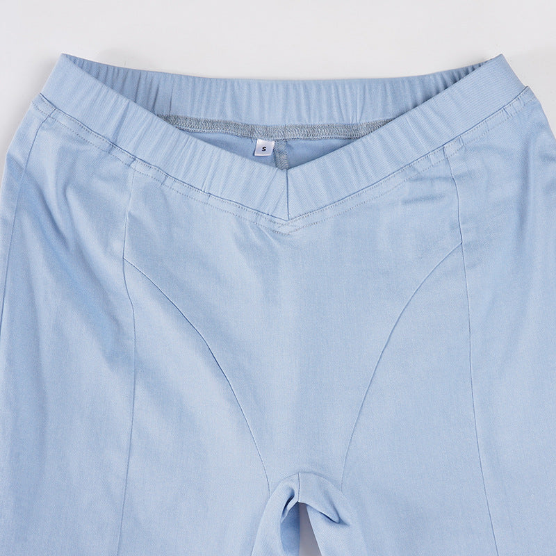 Women Casual Knitting V-Neck Long-Sleeved Zippered Hoodies and Sweatpants Two-Piece Set 27