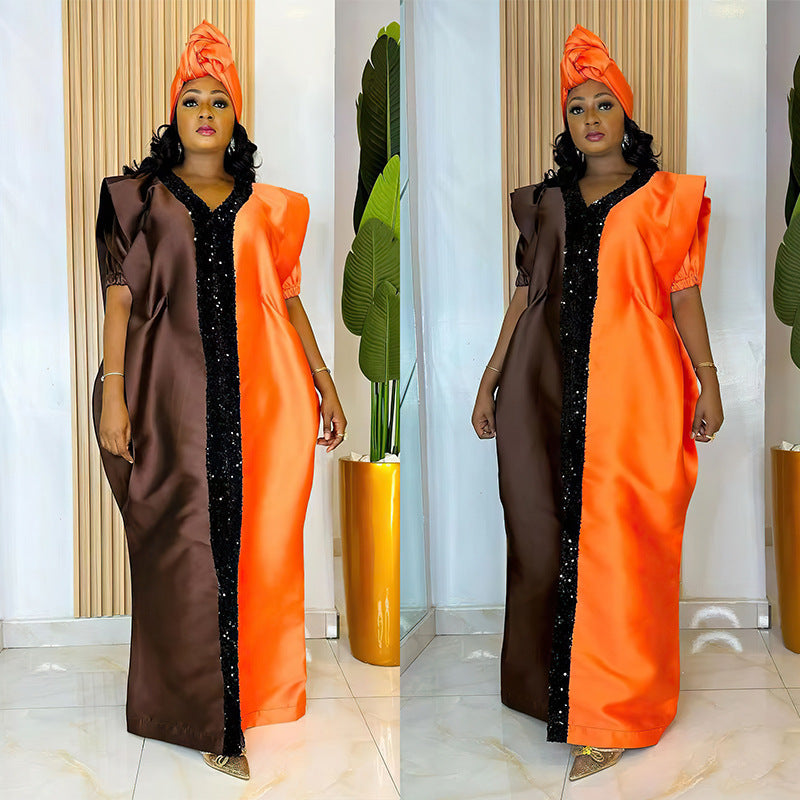 Women Plus Size African satin dress 9