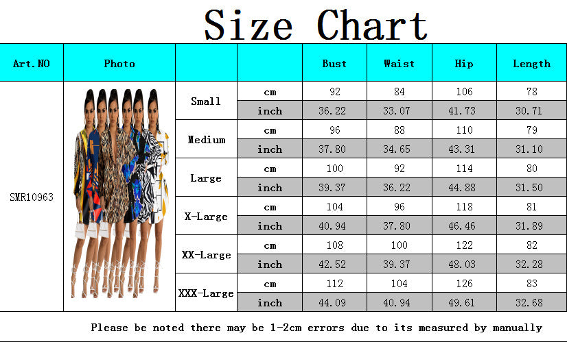 Casual Fashion Printed Shirt Multi-Color Casual Dress 8