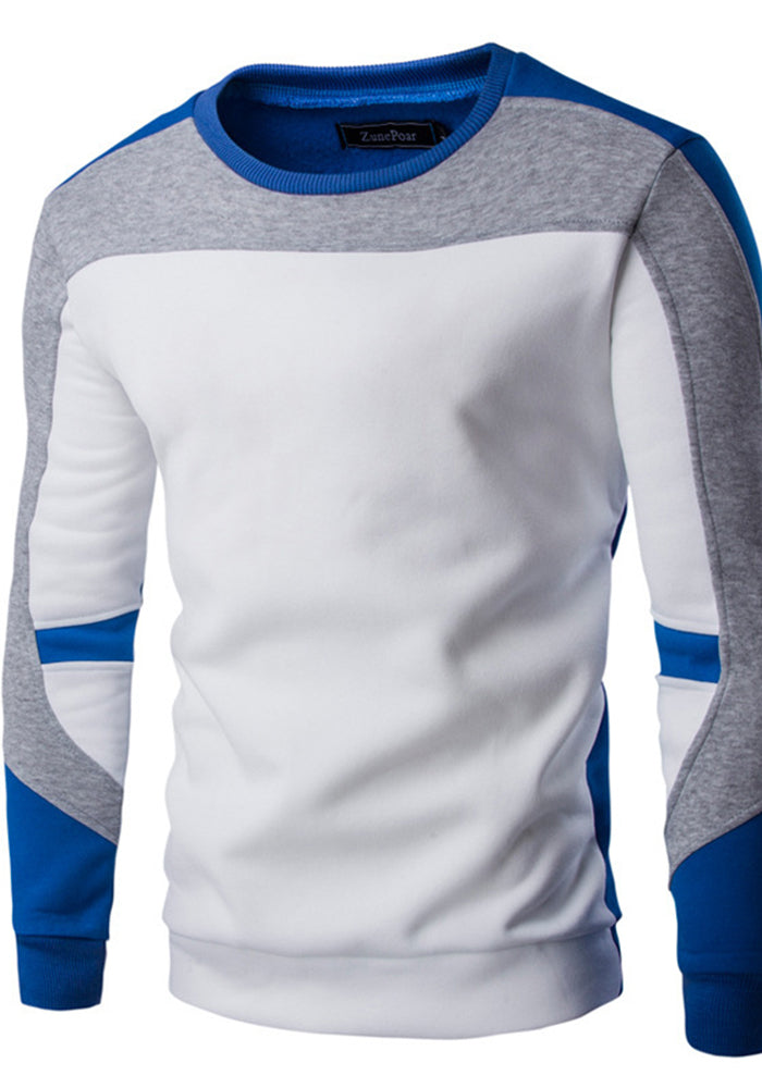 Men Long Sleeve Sports Colorblock Baseball Top
