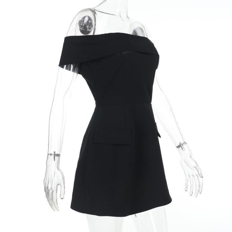 Summer Off Shoulder Slim Waist Chic Short Dress 7
