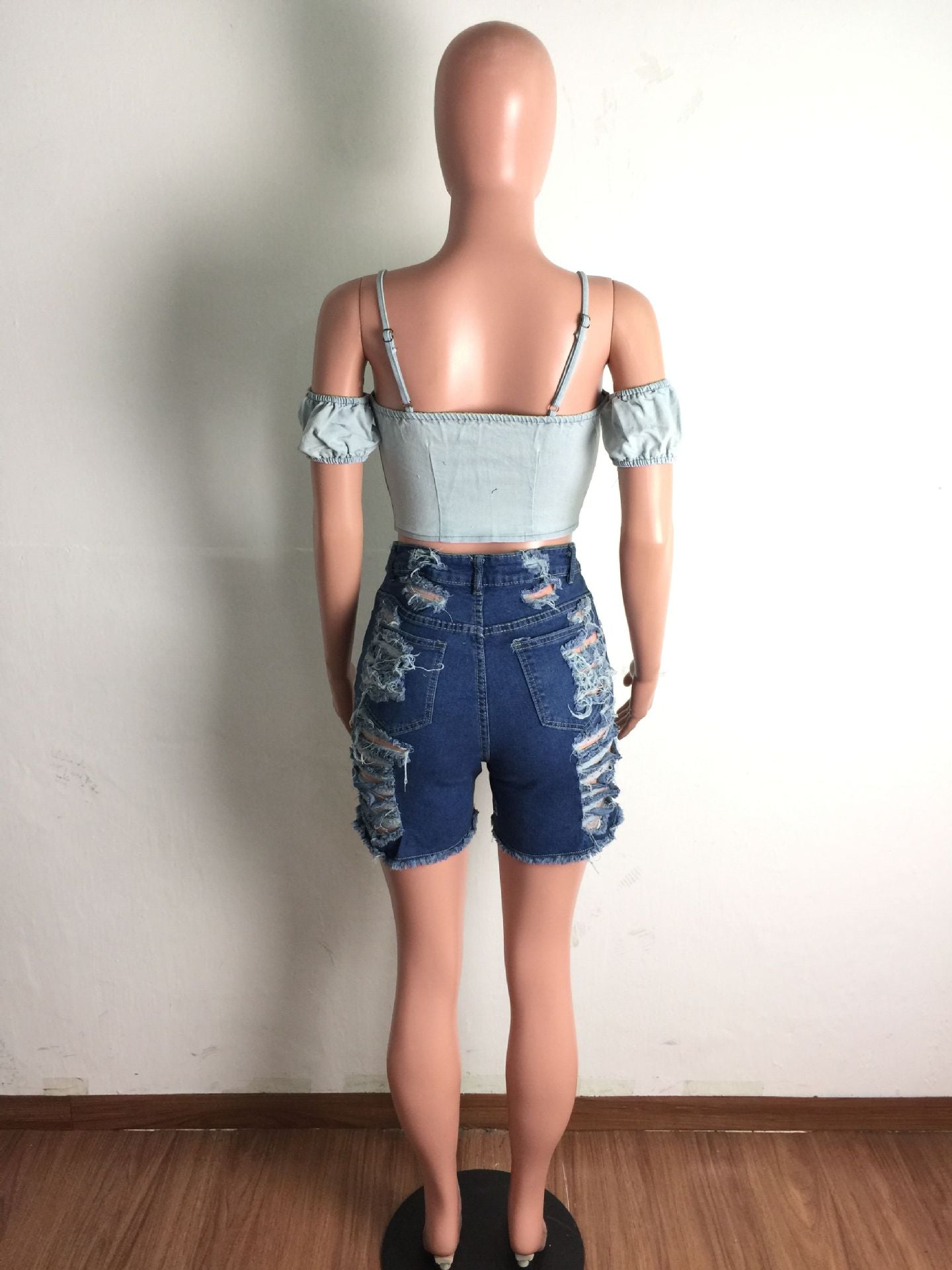 Women's Washed Distressed Destroyed Sexy Denim Shorts 10