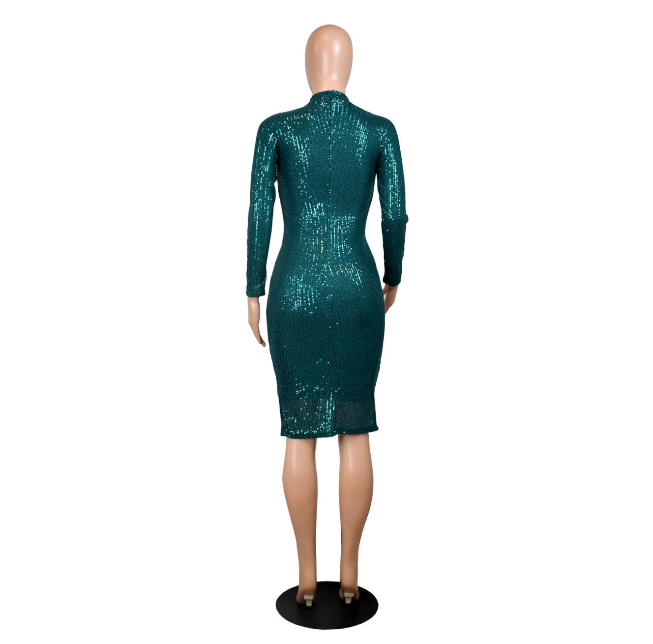 Women Fall Winter Sequin Long Sleeve Sexy Bodycon Dress 11