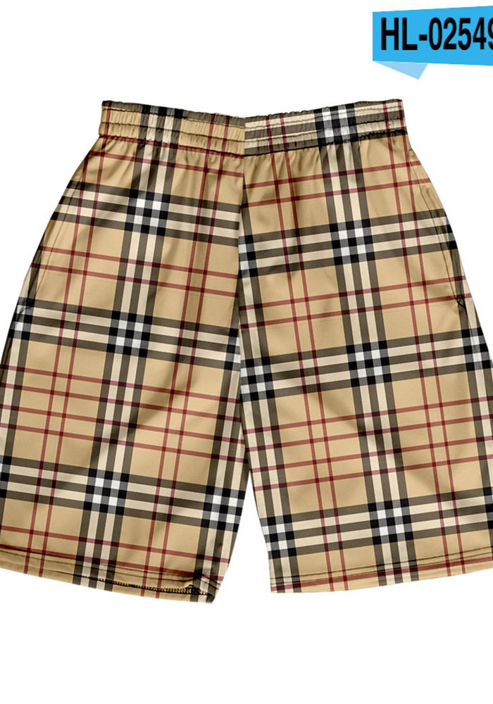 Men's Spring/Summer Hawaiian Casual Plaid Shorts