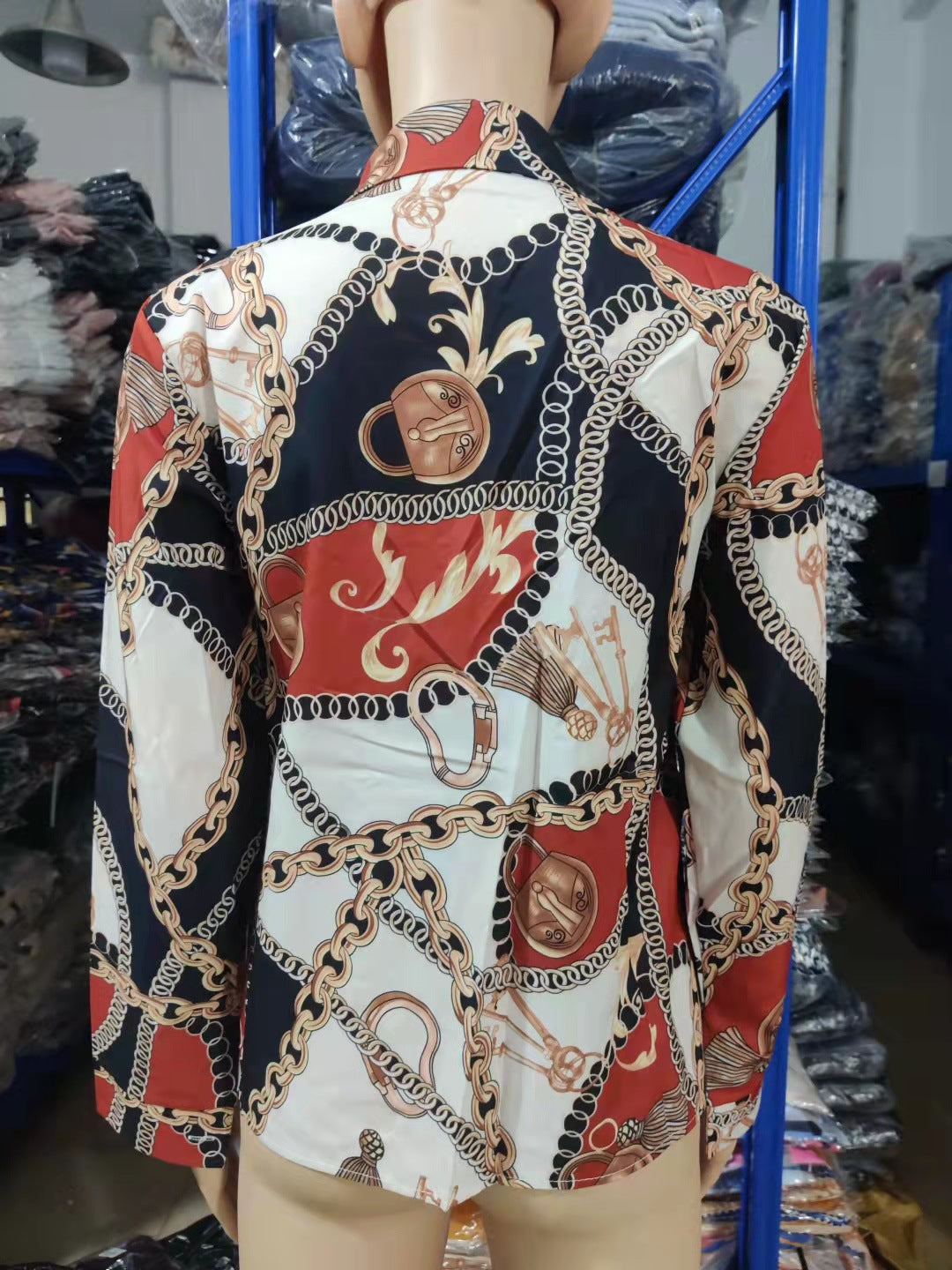 Women long-sleeved elegant printed shirt 35