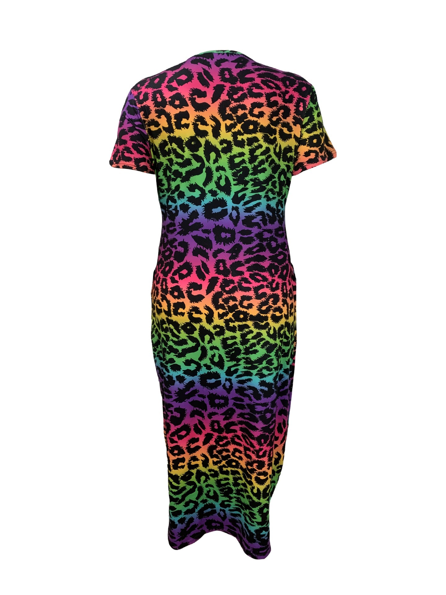 Plus Size Women V-Neck Printed Pocket Dress 7