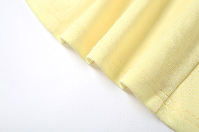 Summer Elegant Chic High Waist Solid Square Neck Strap A-line Dress 16