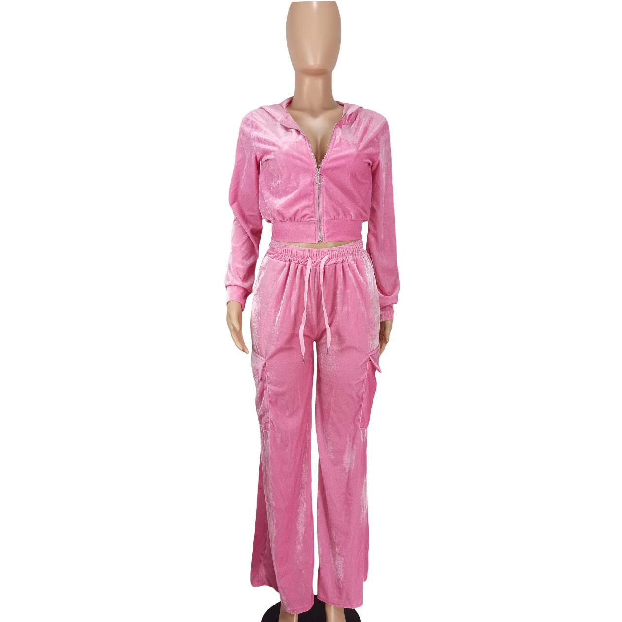 Women Velvet Hoodies and Pant Two-Piece Set 21