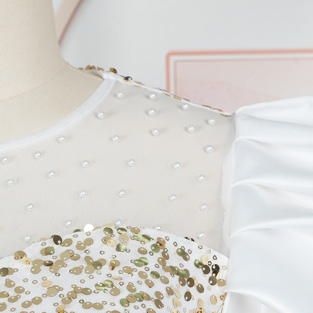 Plus Size Women's Autumn Sequin Mermaid Dress High Waist Party Evening Gown 17