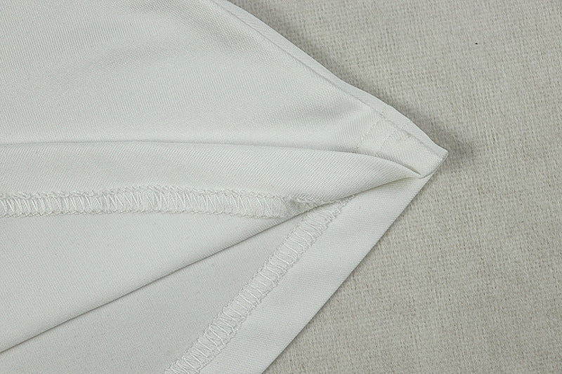 Chic Women's Fashion Cut-Out Slit Irregular Round Neck Solid Color Pleated Dress 29