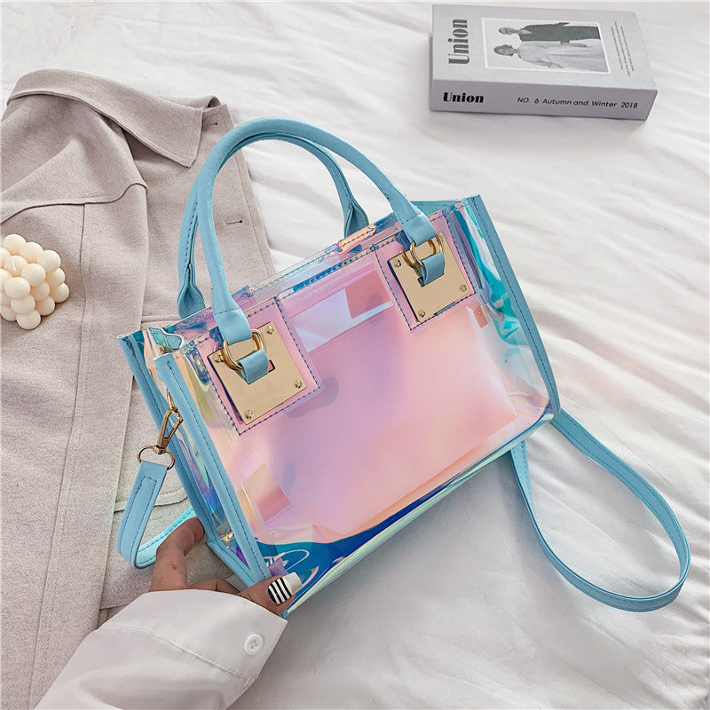 Women's Trendy Transparent Laser Pvc Handbag Crossbody Bag Shoulder Bag 13