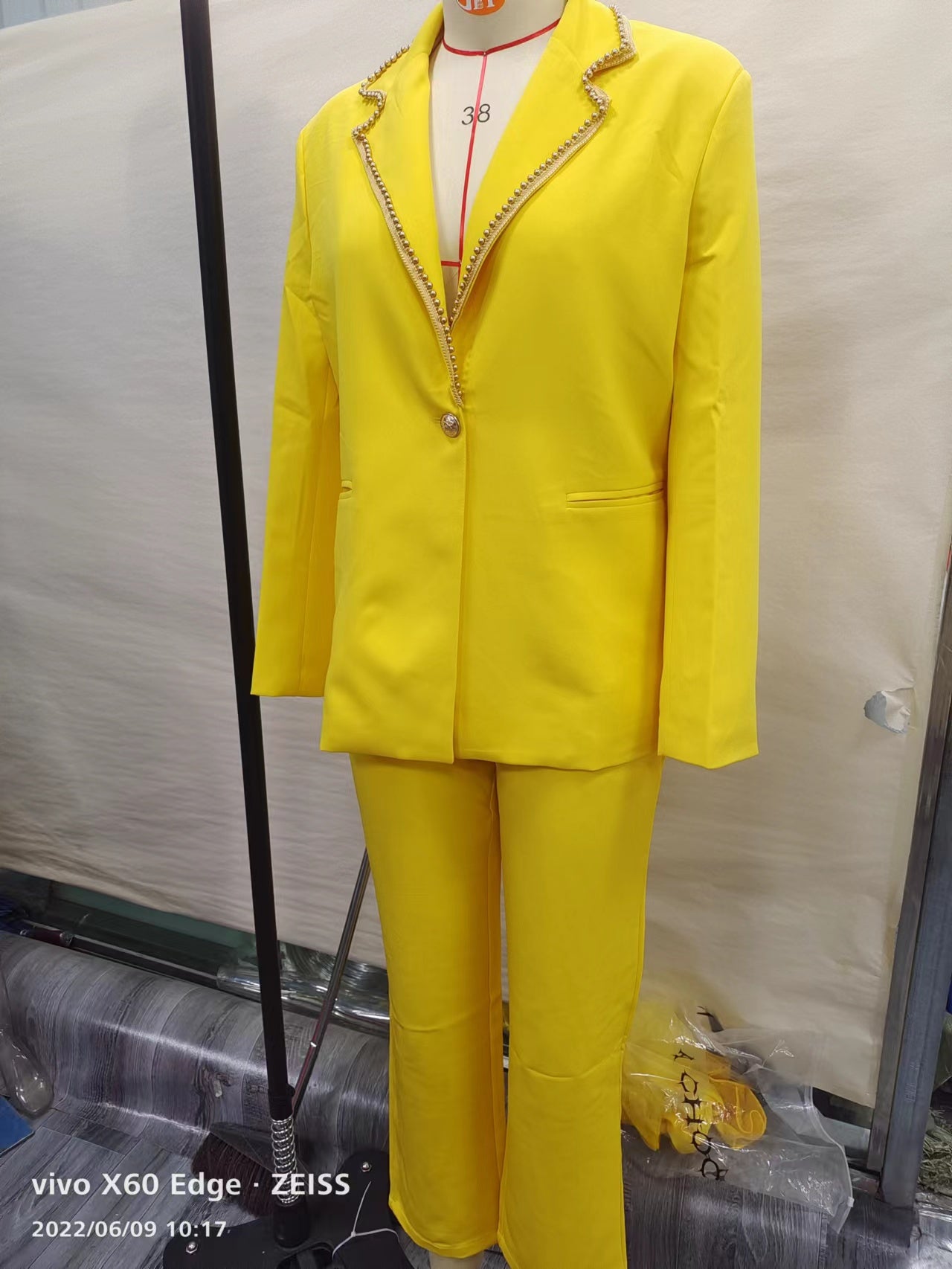 Solid Color Suit Long Sleeve Chic Career Casual Pant Set 5