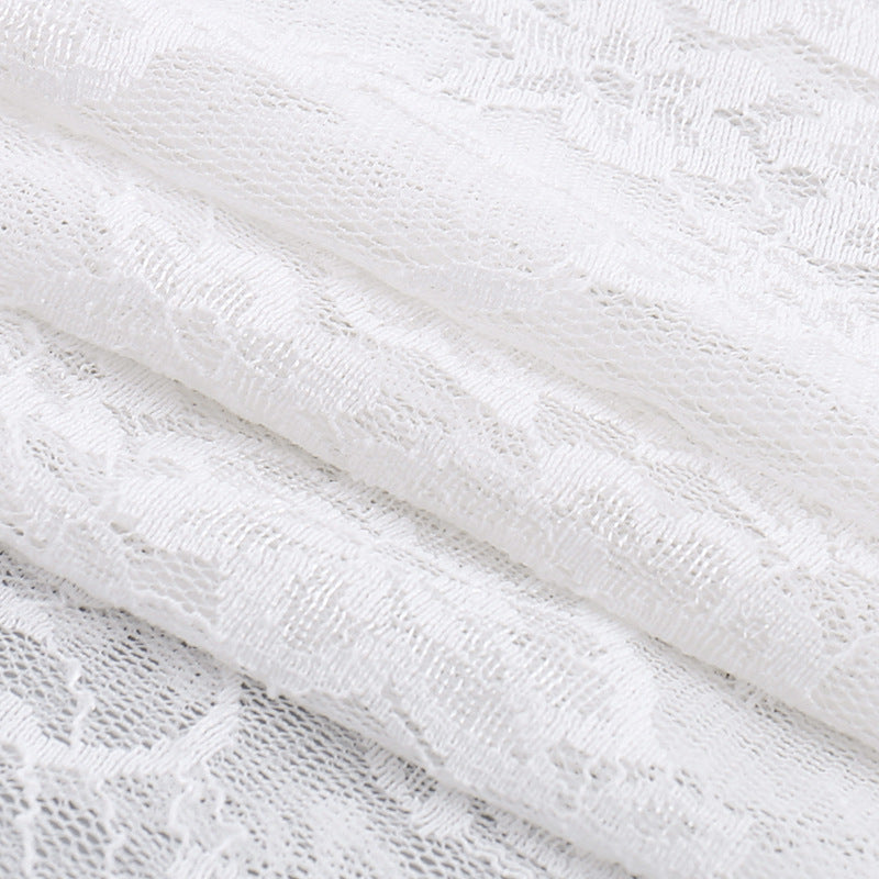 High-Waisted Lace See-Through Bow Trousers Straight-Leg Pants 18